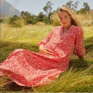 The Nines by Hatch Floral Maternity Poplin Dress